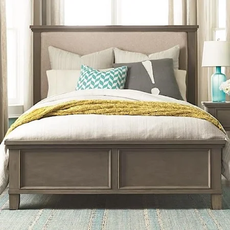 Queen Upholstered Bed with Panel Footboard